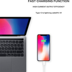 تصویر کابل تبدیل USB-C به لایتنینگ پاواریال مدل PA-X12 طول 1 متر 