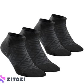 تصویر جوراب کچوا - 2 جفت Quechua Outdoor Socks - Short Socks - Black - 2 Pairs - Hike 100 