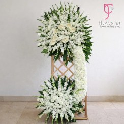 تصویر پایه گل ترحیم پنجره ای دو طبقه بلومیا 