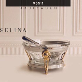 تصویر SELINA سلینا سوفله استیل طلایی مدل طرح نگین سالاد خوری 95511 