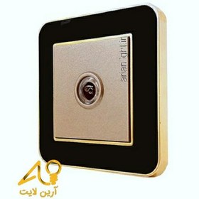 تصویر کلید و پریز ایران مدل ارس متال مشکی طلایی میانی مشکی iran electric aras gold model