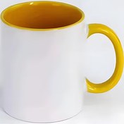 تصویر ماگ تبلیغاتی دسته و داخل رنگی زرد 