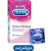 تصویر کاندوم نازک دانه دار و شیاردار دورکس مدل EXTRA Ribbed بسته 10 عددی 