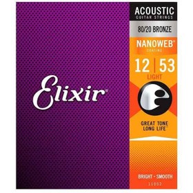 تصویر سیم گیتار اکوستیکElixir 12-53 Nanoweb 