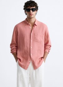 تصویر پیراهن 100% لینن زارا LINEN SHIRT 