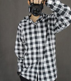 تصویر پیراهن کلاهدار کد 065 پیراهن کلاهدار شطرنجی