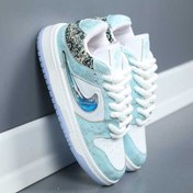 تصویر کتانی اسپرت نایکی جردن دراگون زنانه رنگ سفید آبی 