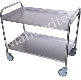 تصویر ترالی استیل حمل ظروف و لوازم جنرال - کد MHT28 - 45*60 ارتفاع 85 دو طبقه Stainless steel trolley