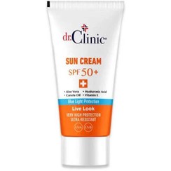 تصویر کرم ضد آفتاب بی رنگ دکتر کلینیک spf 50 spf 50 sunscreen dr clinic