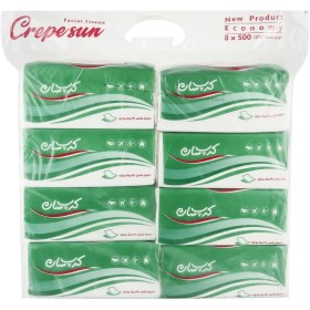 تصویر دستمال کاغذی اقتصادی دو لایه 250 برگ کرپ سان (8 عددی) 