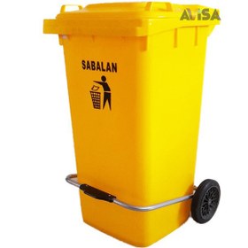 تصویر سطل زباله پلاستیکی مخزن پلی اتیلن پدال دار و چرخ دار 240 لیتری - متنوع Bucket