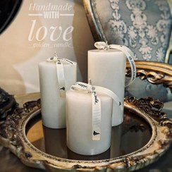 تصویر ست شمع سفید استوانه ای قطر ۶سانت - معطر / معطر / معطر ا Cylindrical white candle Cylindrical white candle