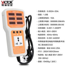 تصویر وات متر و پاورمتر الکتریکی ویکتور پرتابل مدل VICTOR WT98 4400W 