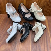 تصویر کفش پاشنه دار دخترانه چرم مصنوعی 