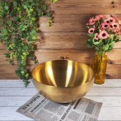 تصویر کاسه استیل طلایی خش دار ۲۲cm 