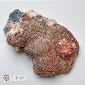 تصویر سنگ راف باریت قهوه ای طبیعی و کلکسیونی 850 گرم 