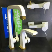 تصویر شیرالات کسری - ست شیرالات فیورنزو سفید طلایی 