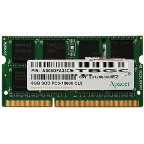 تصویر رم لپ تاپ 8 گیگ Apacer DDR3-1333-10600 MHZ 1.5V 