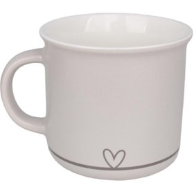 تصویر ماگ سرامیکی خال خالی طرح قلب کد 4510 Dotted ceramic mug with heart design