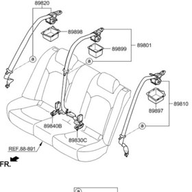 تصویر کمربند عقب سوناتا LF سمت راست 89820C1000 
