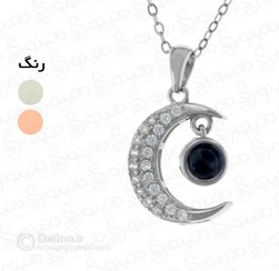 تصویر گردنبند زنانه دوستت دارم به صد زبان دنیا طرح ماه شب 11802 