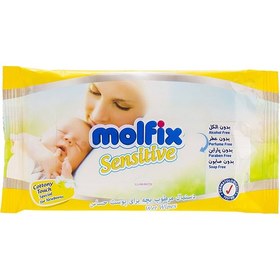 تصویر دستمال مرطوب کودک مولفیکس مخصوص پوست حساس بسته 20 عددی Molfix Baby Wet Wipes for Sensitive skin 20pcs