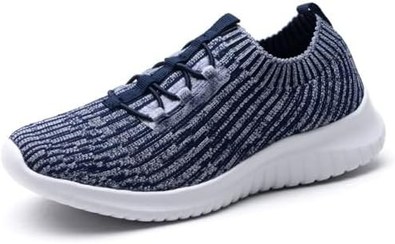 تصویر konhill Women&#39;s Comfortable Walking Shoes - Tennis Athletic Casual Slip on Sneakers 5 US Navy,5.5 