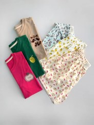 تصویر ست تیشرت شورتک طرح میکس 1281 