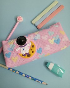 تصویر جامدادی تک زیپ فضانوردی چراغ‌دار - آبی 