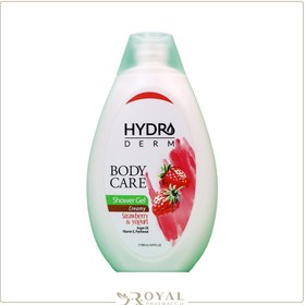 تصویر شامپو بدن کرمی با رایحه ماست و توت فرنگی هیدرودرم حجم 500 میلی لیتر Hydroderm Strawberry And Yogurt Shower Gel Creamy 500ml