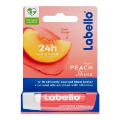 تصویر بالم لب لابلو شاین هلو Labello Peach Shine Lip Balm