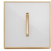 تصویر کلید و پریز ویرا مدل شهاب سفید زه طلایی 