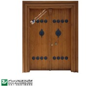 تصویر درب چوبی سنتی ورودی منازل، ویلا ها و اقامتگاه ها صنایع چوب ساج مدل S12 