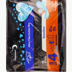 تصویر نوار بهداشتی خیلی نازک کتانی ویژه شب 