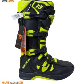 تصویر پوتین موتور سواری کراسی T3 تایگر رنگ مشکی فسفری Cross T3 Tiger Motorcycle Boots, Phosphor Black