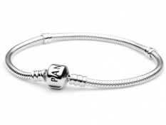 تصویر دستبند مفتولی توپر پاندورا با قفل کلاسیک 