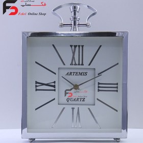 تصویر ساعت رو میزی ارتمیس 2030 در دو رنگ نقره ای و طلایی آرامگرد و بی صدا مدرن - یک ا clock Artemis2030 clock Artemis2030