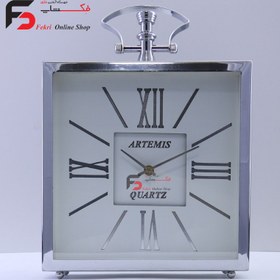 تصویر ساعت رو میزی ارتمیس 2030 در دو رنگ نقره ای و طلایی آرامگرد و بی صدا مدرن - یک clock Artemis2030