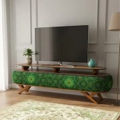 تصویر میز تلویزیون نقش آکام چوب طرح لاهیجان سایز 140 