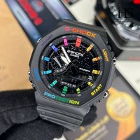 تصویر ساعت مچی کاسیو جی شاک ساعت جهانی Casio G-Shock GA-2100 صفحه مشکی کهکشانی 