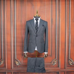 تصویر کت و شلوار مردانه پیردوپل طوسی 