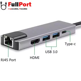 تصویر هاب 5 پورت USB3 TYPEC K-NET مدل S5 ََAdapter S5 Knet Type-C