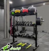 تصویر رک تجهیزات و اکسسوری ورزشی 3طبقه مدل KV098 KV098 3-story sports equipment and accessory rack