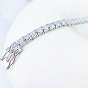 تصویر دستبند نقره زنانه مدل تنیسی 