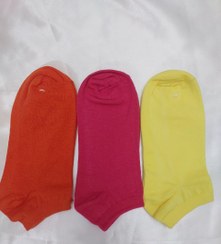 تصویر جوراب ساده رنگی پک 3 تایی 