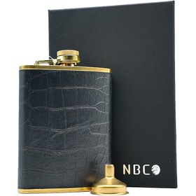 تصویر هیپفلاسک nbco مدل چرم سنگی - قهوه ای 