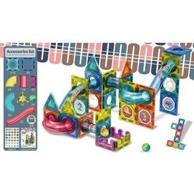تصویر اسباب بازی ساختنی تایل مگنتی 42 قطعه مدل Magnetic DIY 