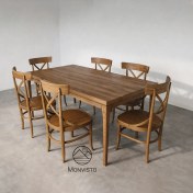 تصویر ست میز و صندلی چوبی ناهار خوری 6 نفره مدل پاسیون (Passione) 