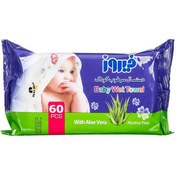 تصویر دستمال مرطوب پاکتي فيروز بسته 60 عددي Wet wipes in a big bag of 60 Firooz bags