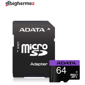 تصویر رم موبایل ای دیتا (ADATA) مدل 64GB 80MB/S V10 خشاب دار ADATA micro sdxc with adapter 64GB 80MB/S V10